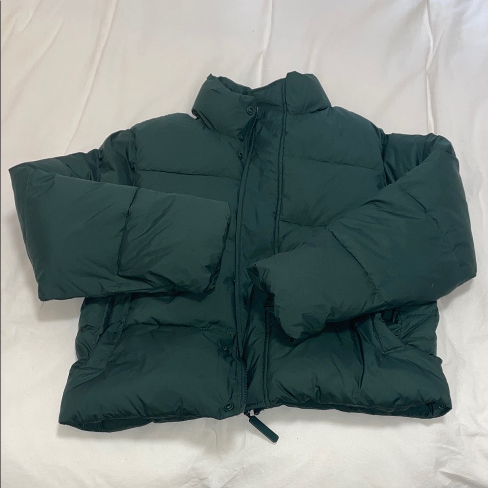 Fabletics Dark Green Puffer Jacket - image 1